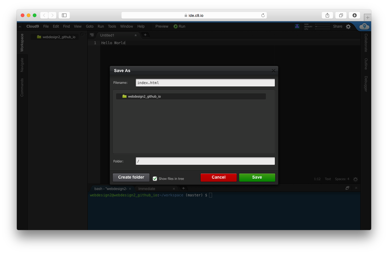 Saving our index file